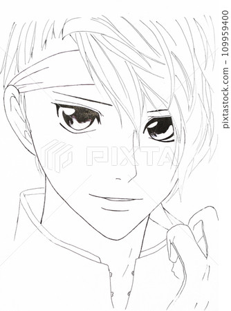 Drawing in the style of anime. Image of a man in the picture in Drawing in the style of anime. Image of a man in the picture in 109959400