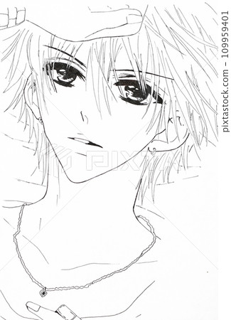 Drawing in the style of anime. Image of a man in the picture in 109959401