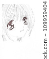 Drawing in the style of anime. Picture of a girl in the picture 109959404