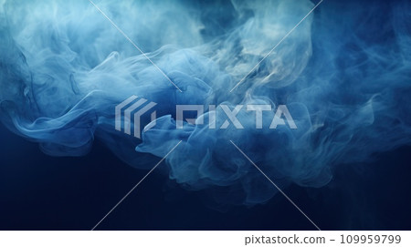 AI-generated content. A close up of a blue substance that is floating in the air, AI 109959799