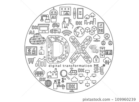 Corporate DX image (circular) - Stock Illustration [109960239] - PIXTA