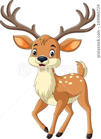 Cartoon deer on white background 109960729
