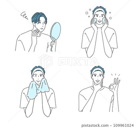 Skin care set for men washing their face Skin care set for men washing their face 109961024