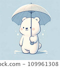 北極熊指著雨傘 109961308