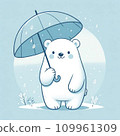 北極熊指著雨傘 109961309