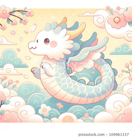 龍年新年賀卡圖 龍年新年賀卡圖 109961337