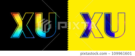 Letter XU logo design vector template. Creative modern luxurious logotype for corporate business identity Letter XU logo design vector template. Creative modern luxurious logotype for corporate business identity 109961601