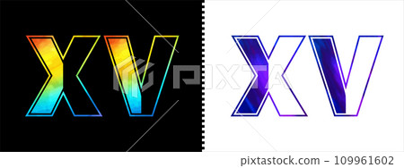 Letter XV logo design vector template. Creative modern luxurious logotype for corporate business identity Letter XV logo design vector template. Creative modern luxurious logotype for corporate business identity 109961602