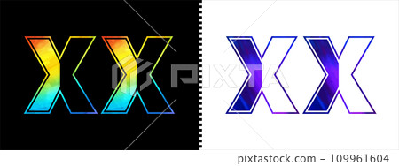 Initial letter XX logo Icon vector design template. Premium luxurious logotype for corporate business identity Initial letter XX logo Icon vector design template. Premium luxurious logotype for corporate business identity 109961604