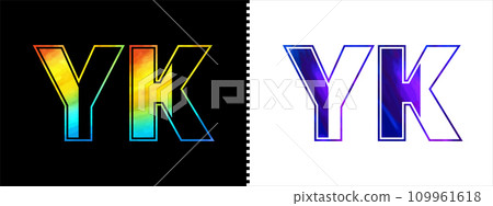Initial letter YK logo Icon vector design template. Premium luxurious logotype for corporate business identity Initial letter YK logo Icon vector design template. Premium luxurious logotype for corporate business identity 109961618