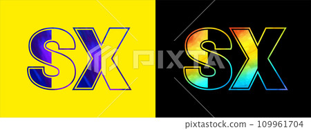 Letter SX logo design vector template. Creative modern luxurious logotype for corporate business identity Letter SX logo design vector template. Creative modern luxurious logotype for corporate business identity 109961704