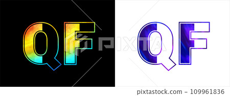 Initial letter QF logo Icon vector design template. Premium luxurious logotype for corporate business identity Initial letter QF logo Icon vector design template. Premium luxurious logotype for corporate business identity 109961836