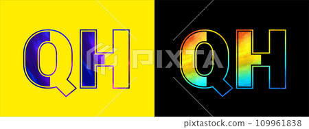 Initial letter QH logo Icon vector design template. Premium luxurious logotype for corporate business identity 109961838