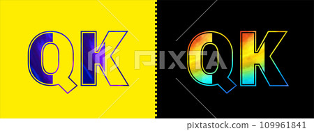 Letter QK logo design vector template. Creative modern luxurious logotype for corporate business identity 109961841
