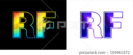 Initial letter RF logo Icon vector design template. Premium luxurious logotype for corporate business identity 109961872