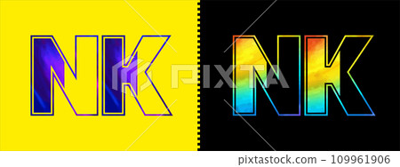 Initial letter NK logo Icon vector design template. Premium luxurious logotype for corporate business identity 109961906