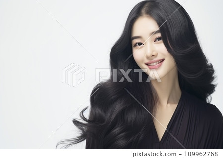 長黑髮的日本女人 109962768