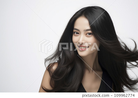 長黑髮的日本女人 109962774
