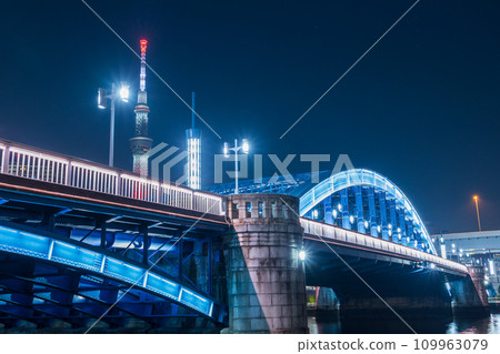 "Tokyo" Asakusa Komagata Bridge light up 109963079