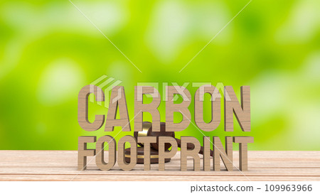 The carbon footprint wood for climate change or eco concept 3d rendering. The carbon footprint wood for climate change or eco concept 3d rendering. 109963966