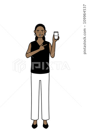 African senior woman recommending cashless online payments using smartphones African senior woman recommending cashless online payments using smartphones 109964537