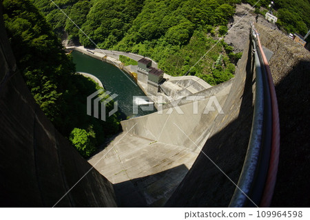 Downstream seen from the top of Isori Dam Downstream seen from the top of Isori Dam 109964598