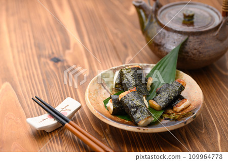 Isobe-yaki grilled to a golden brown color Isobe-yaki grilled to a golden brown color 109964778