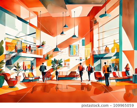 lounge of an airport Interior lounge of an airport Interior 109965059
