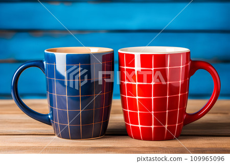 色彩繽紛的杯子搭配現代設計 - 生成人工智慧 109965096