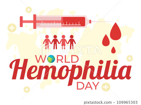 World Hemophilia Day Vector Illustration on April 17 with Red Bleeding Blood and Earth Map for Awareness Healthcare in Cartoon Background Design World Hemophilia Day Vector Illustration on April 17 with Red Bleeding Blood and Earth Map for Awareness Healthcare in Cartoon Background Design 109965303