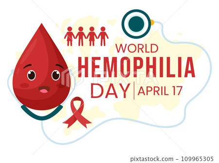 World Hemophilia Day Vector Illustration on April 17 with Red Bleeding Blood and Earth Map for Awareness Healthcare in Cartoon Background Design World Hemophilia Day Vector Illustration on April 17 with Red Bleeding Blood and Earth Map for Awareness Healthcare in Cartoon Background Design 109965305