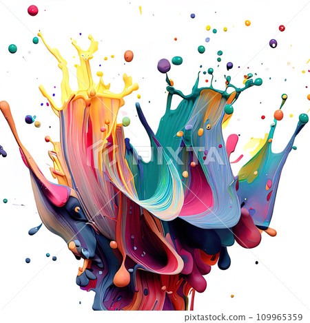 colorful splashes of paint  109965359