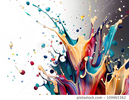 colorful splashes of paint  109965362