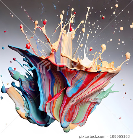 colorful splashes of paint  109965363