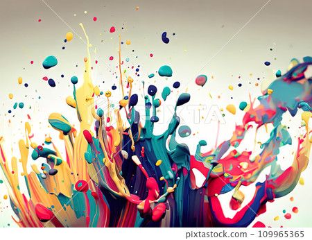 colorful splashes of paint colorful splashes of paint 109965365