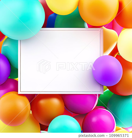 colorful balloons with blank banner colorful balloons with blank banner 109965371