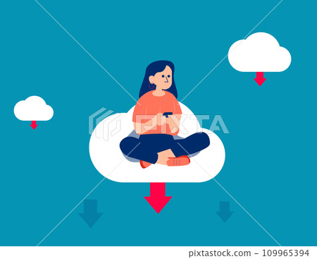 Person download investment in data. Business vector illustration concept Person download investment in data. Business vector illustration concept 109965394