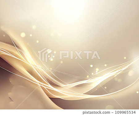 Luxury cream color background with golden line elements and curve light effect decoration and bokeh  109965534