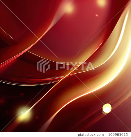 Luxury red color background with golden line elements and curve light effect decoration and bokeh  109965615
