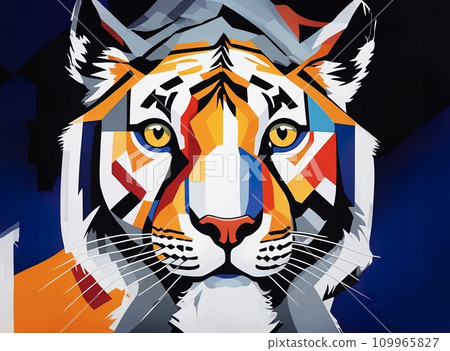 abstract painting of a tiger 109965827
