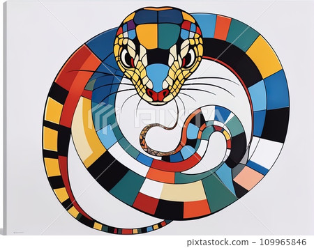 abstract painting of snake abstract painting of snake 109965846