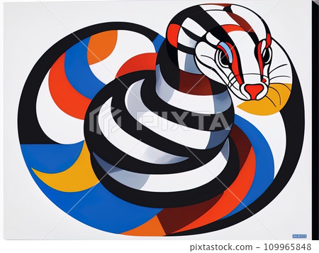 abstract painting of snake abstract painting of snake 109965848