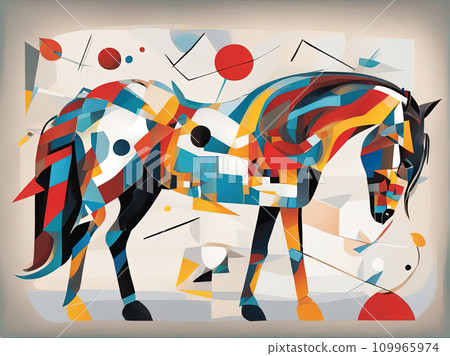 abstract painting of a horse abstract painting of a horse 109965974