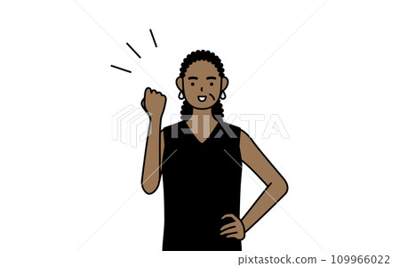 African senior woman doing fist pump 109966022