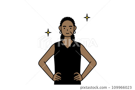 African senior woman with her hands on her hips 109966023