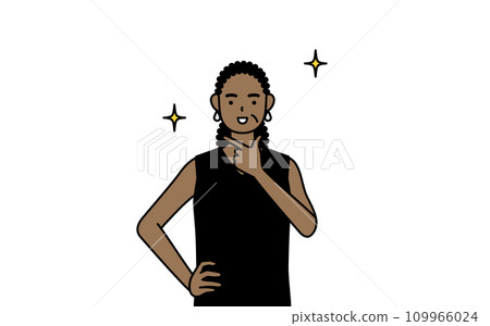 非洲資深女性自信地擺姿勢 非洲資深女性自信地擺姿勢 109966024
