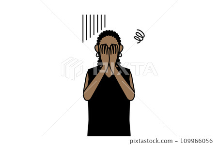 African senior woman looking depressed and covering her face African senior woman looking depressed and covering her face 109966056