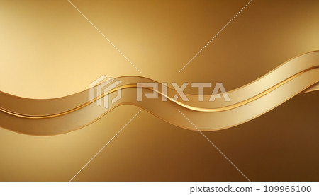 Golden wavy background. 3d rendering, 3d illustration. Generative AI 109966100