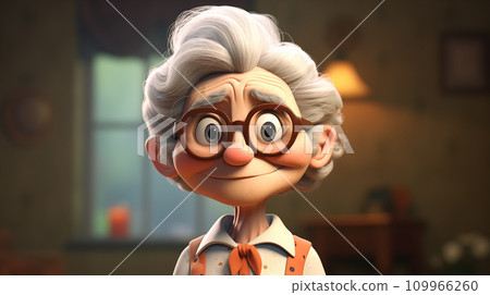 卡通慈祥的老奶奶插画图片 109966260