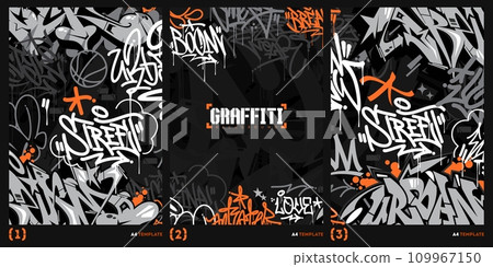 Trendy Grey Abstract Urban Style Hiphop Graffiti Street Art Vector Illustration Background Template Trendy Grey Abstract Urban Style Hiphop Graffiti Street Art Vector Illustration Background Template 109967150